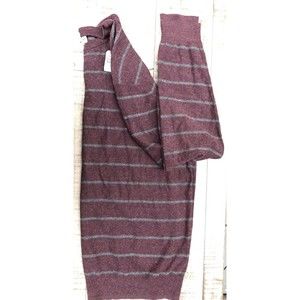 New Sonoma Xxl Cotton Mens Sweater Pullover Burgundy Gray Stripes